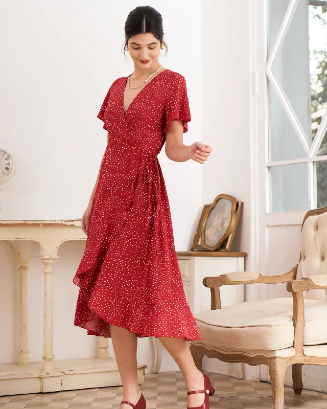 The Polka Dot Ruffle Wrap Dress Signature Style Essentials