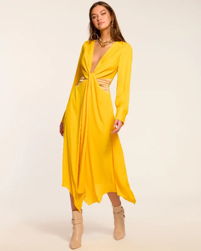 Colorblock Tatia Long Sleeve Midi Dress The Good Stuff