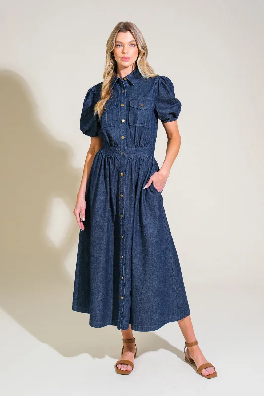 GET THE LOOK DENIM MIDI DRESS Lighten Up With Nordic Styles