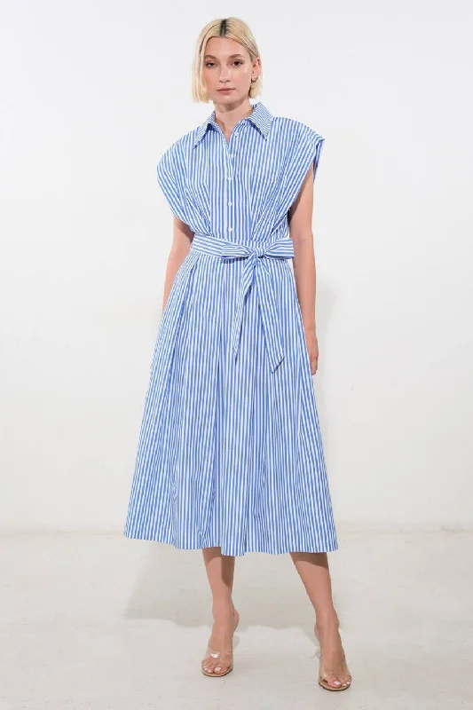 ALONG THE SHORELINE WOVEN MIDI DRESS Quick Grab Deals