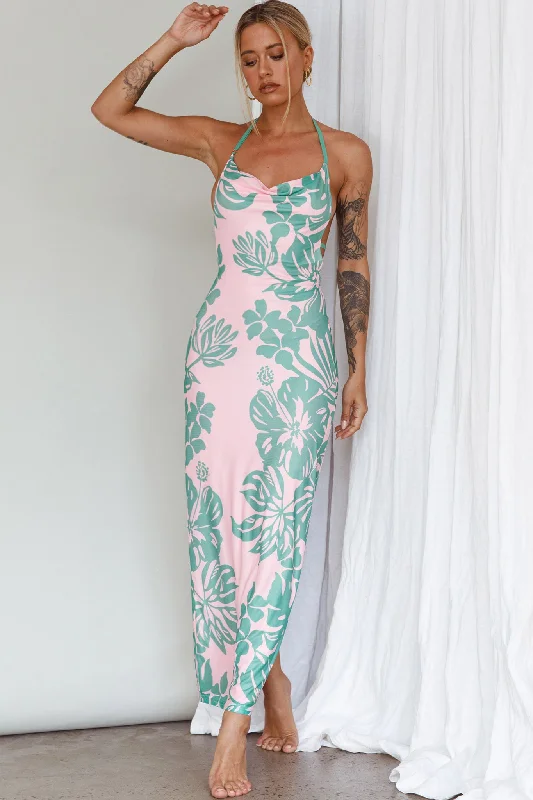 Fiji Feeling Midi Dress Tropical Pink Clearance Event