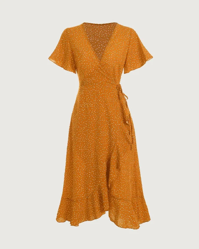 The Yellow Polka Dot Ruffle Wrap Dress Additional Time-Limited Offers