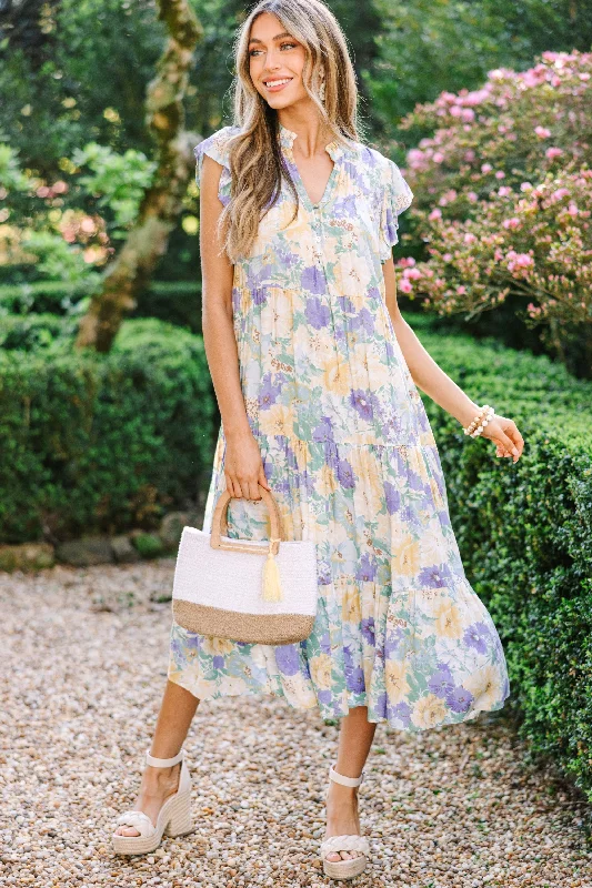 Real Love Yellow Floral Midi Dress Last Chance Sale