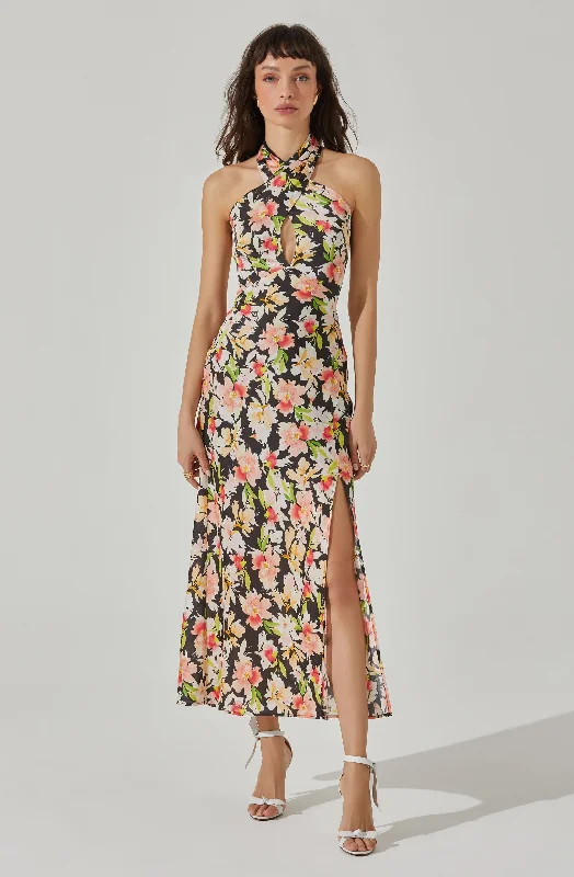 Marissa Halter Neck Midi Dress Final Clearance