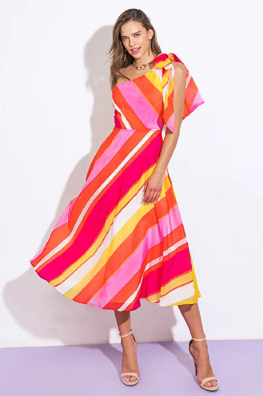 SWEETEN THE DAY WOVEN MIDI DRESS Bold Silhouette