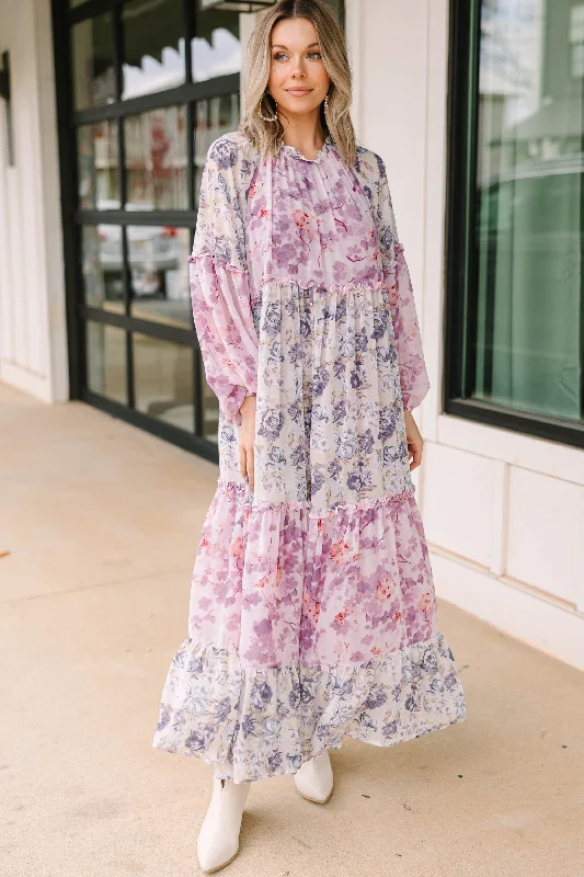 All That You Love Mauve Pink Floral Maxi Dress Hot Sale