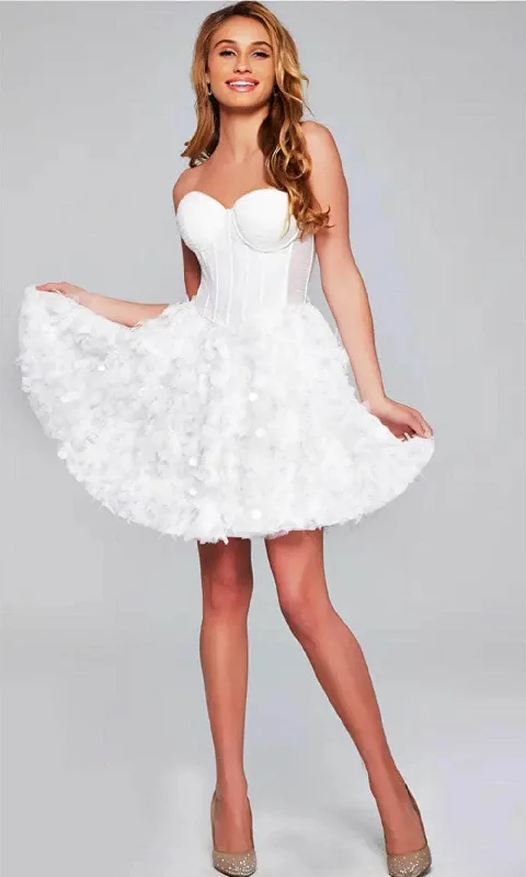 Jovani 38248 - Sweetheart Ruffled A-Line Cocktail Dress Elegant Style