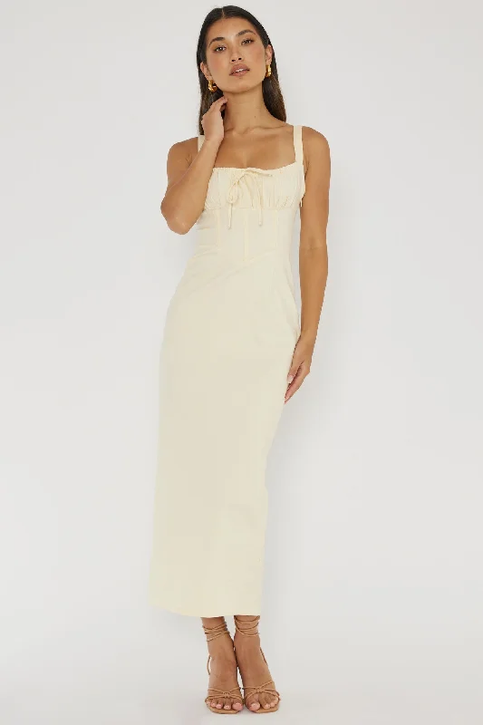 Sweet Pea Tied Bust Midi Dress Butter Hurry Before It's Gone