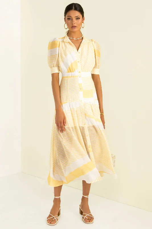 Venice Dress / Yellow Feminine Elegant