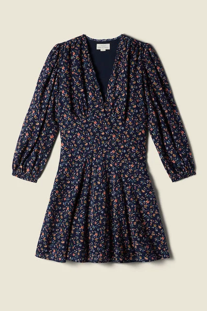 Paulina Dress Navy Rosette Great Prices On Feminine Styles