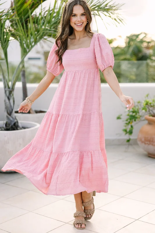 Think About It Mauve Pink Midi Dress Discover Promotions