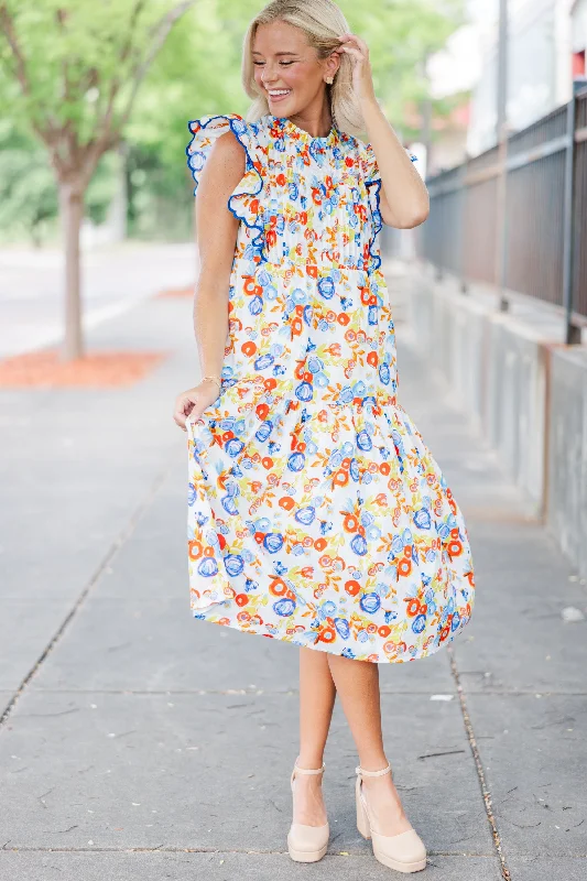 Talk About Fun Blue Floral Dress Urban Femme Streetwear