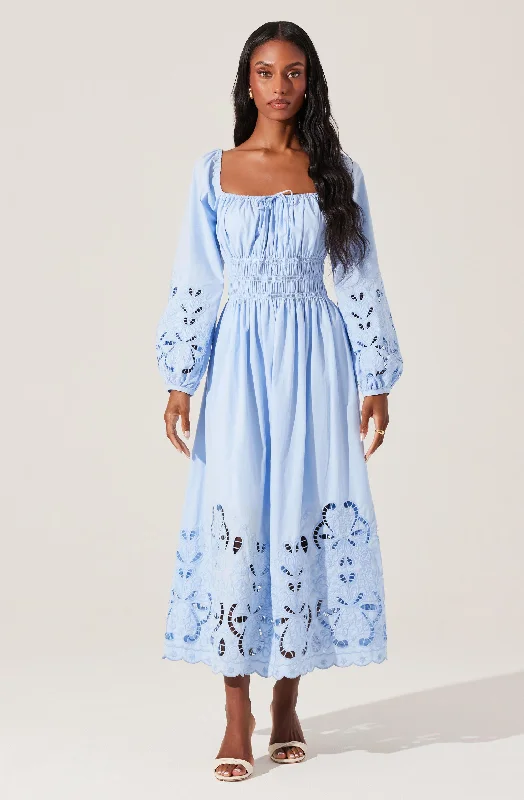 Wisnia Eyelet Embroidered Dress Elevated Style