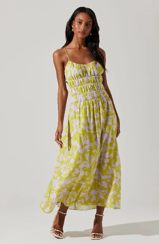 Andrina Floral Smocked Midi Dress Style Beyond Borders