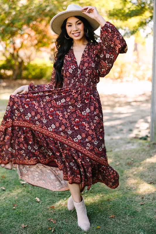 Living Your Best Life Brown Floral Maxi Dress Mother's Day Special