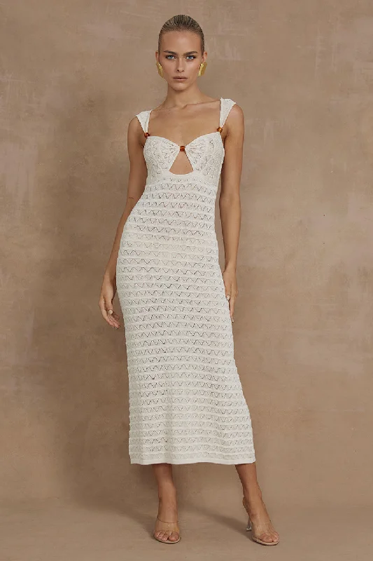 JUNO MIDI DRESS - IVORY Cool Prices