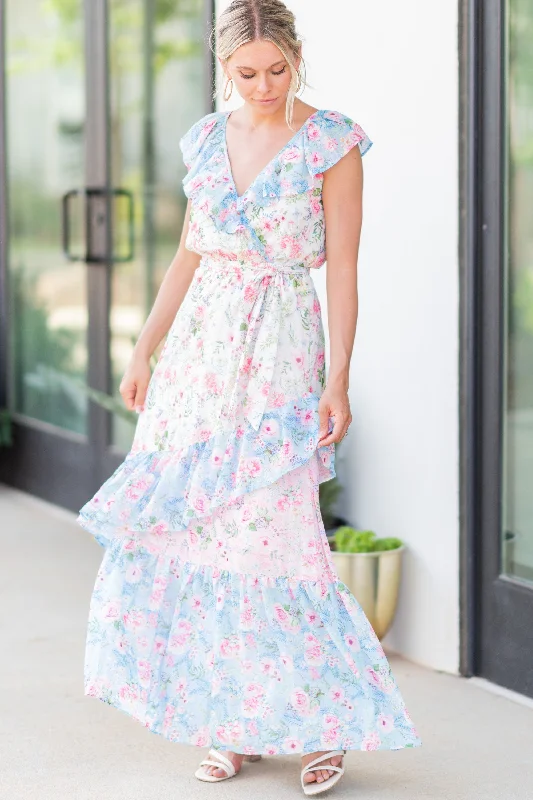 Need You Now Pink Floral Maxi Dress Chic Outfits