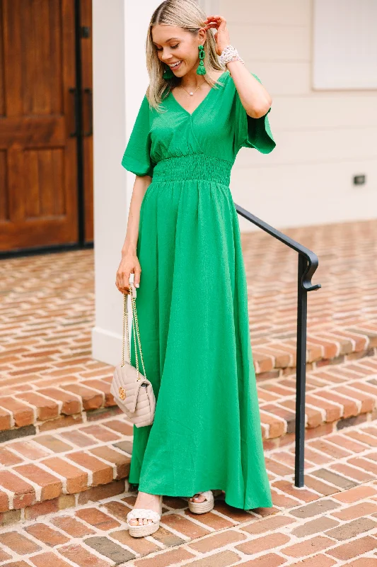 Take A Number Kelly Green Maxi Dress Trending Items