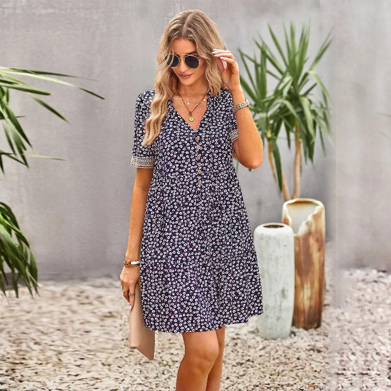 Maria Boho Floral Print Summer Midi Dress Budget-Friendly Fashion