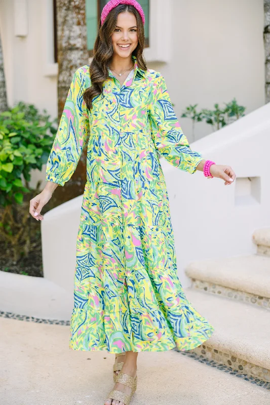 Bright New Days Green Paisley Midi Dress Sustainable Fashion Extravaganza