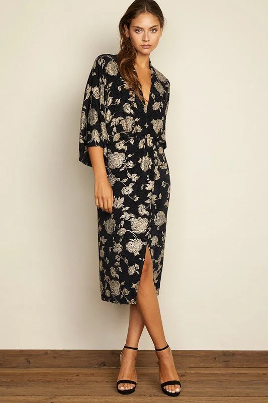 Floral Plunging Midi Dress Limited - Time Bundle