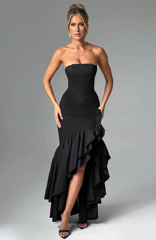 Angelina Maxi Dress - Black Massive Savings