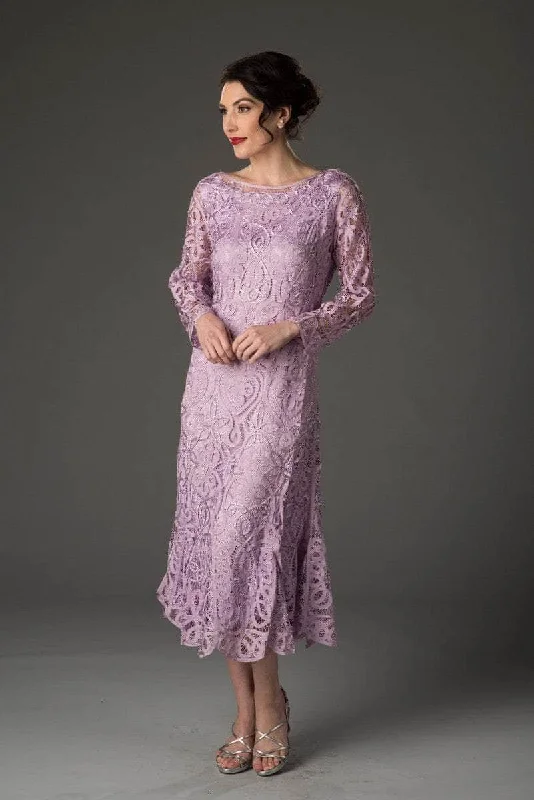 Soulmates D1423 - Long Sleeve Tea Length Formal Dress Wardrobe Update