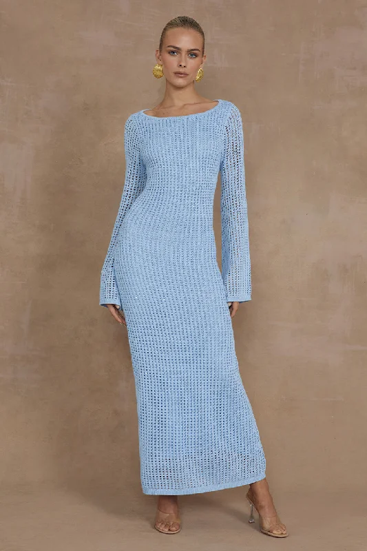 TASHANI MIDI DRESS - LIGHT BLUE Effortless Comfort