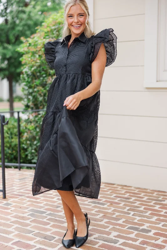 More Good Days Black Midi Dress Latest Trends