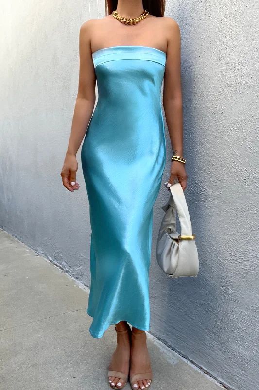 Leila Slip Dress - Aqua Playful Elegance