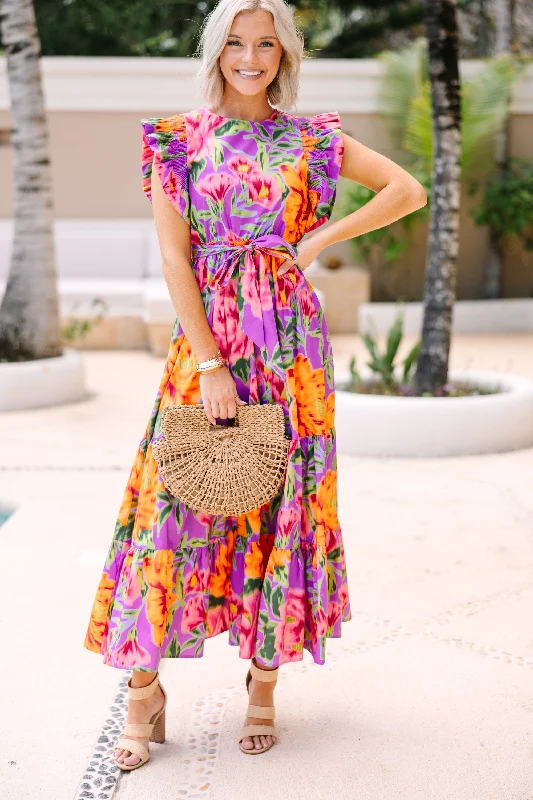 Perfect Pick Lander Purple Floral Maxi Dress Season Sale