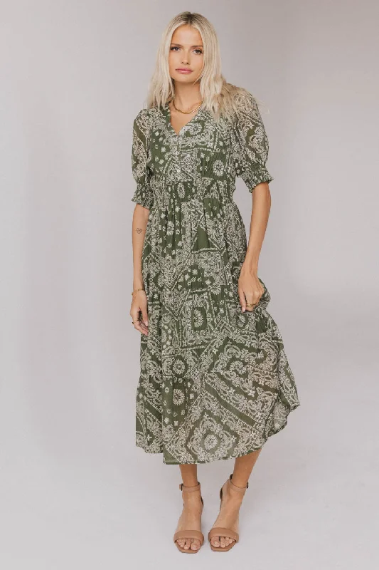 Dia Paisley Midi Dress - FINAL SALE Parisian Effortless Chic Style