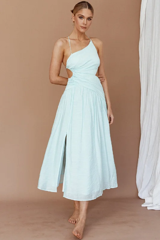 Destination Open Back Midi Dress Mint Luxe Layering