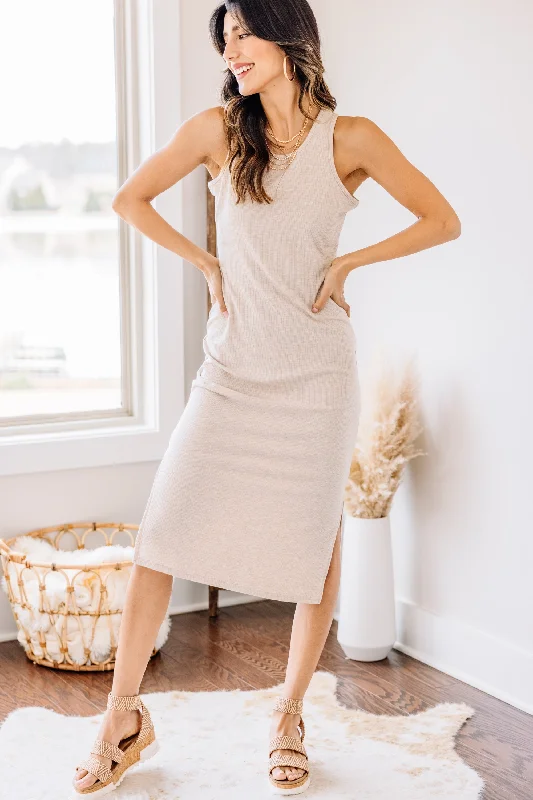 In Your Dreams Oatmeal White Midi Dress Dreamy Aesthetic