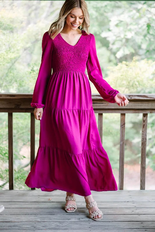 It's All For You Magenta Purple Tiered Maxi Dress Flash Sale