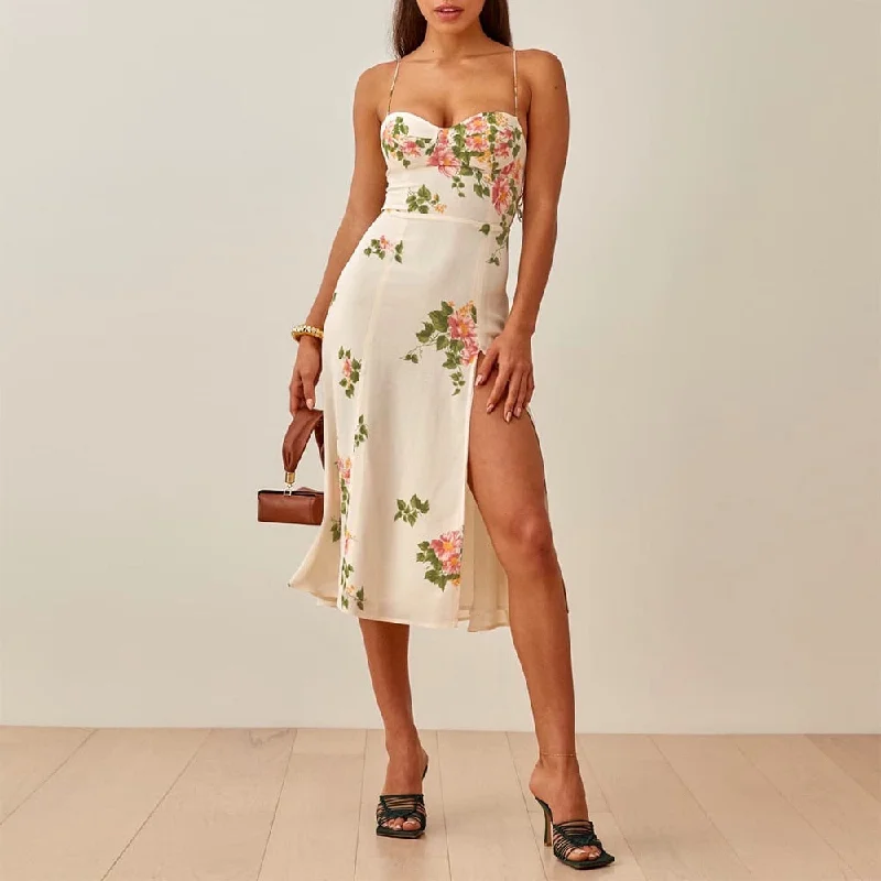 BerriesJam - Boho Spaghetti Strap Floral Beach Dress Wardrobe Update