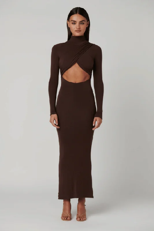 Manara Maxi Dress Chocolate Hot Trends