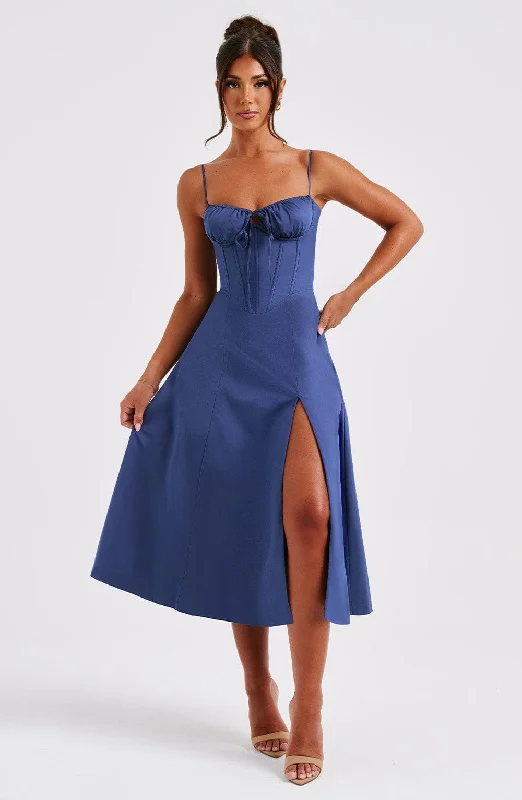 Deanna Midi Dress - Navy Special Offers