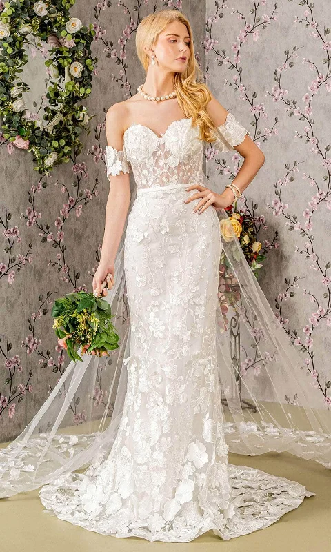 GLS by Gloria Bridal GL3424 - Off-Shoulder Sheath Wedding Dress Get The Latest Trends