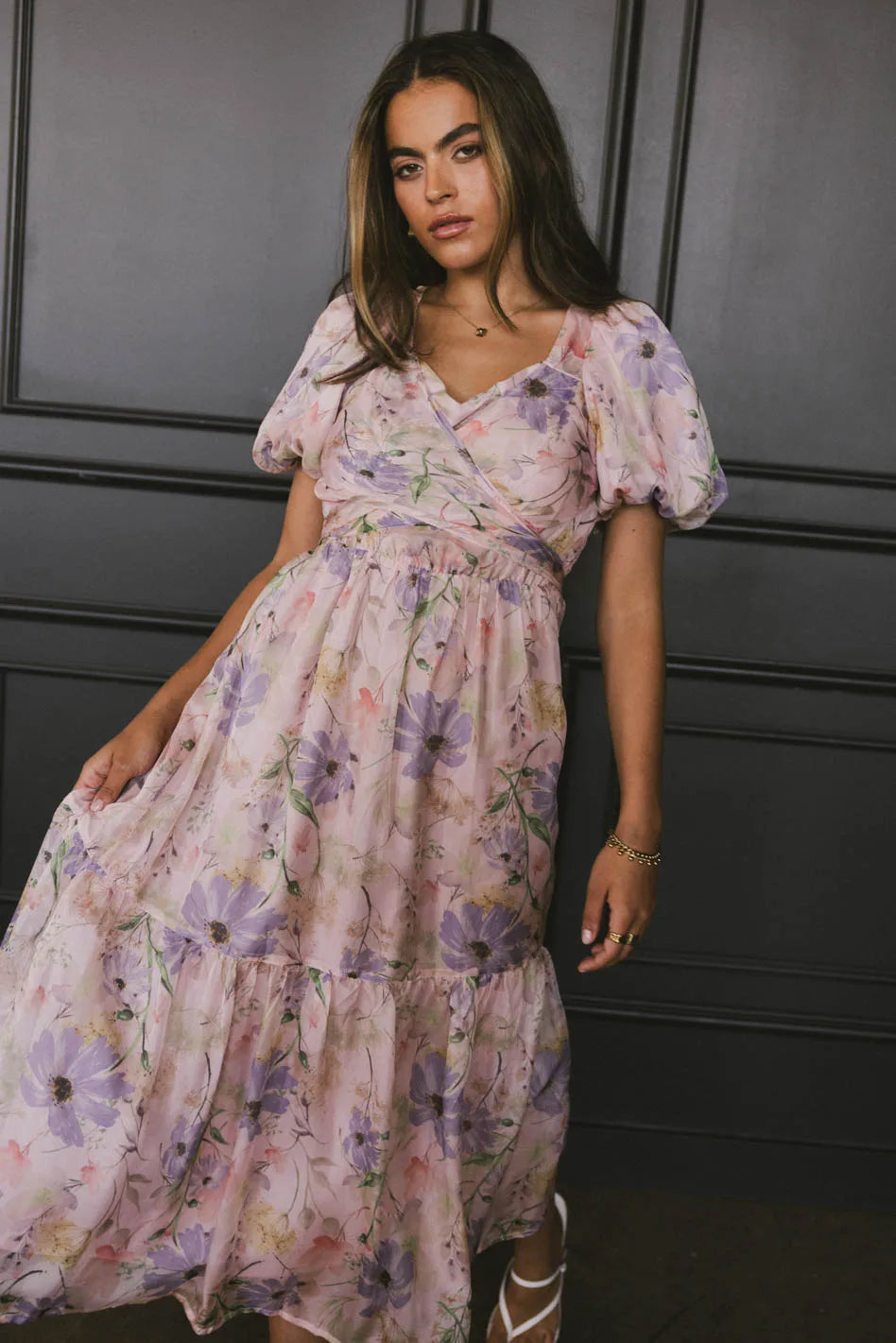 Angelique Floral Tie Dress in Pink Style Beyond Borders