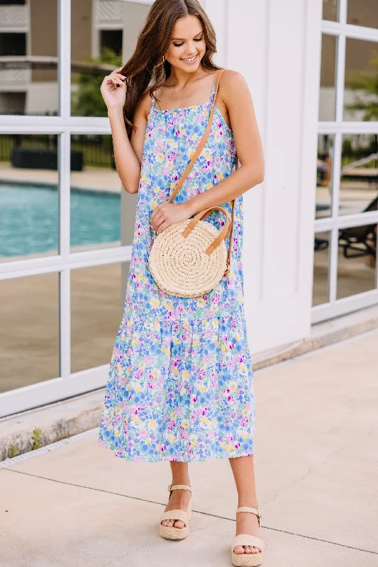 Go With It Pink Ditsy Floral Midi Dress Wardrobe Update