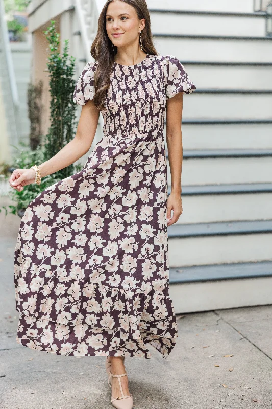 Make The Right Choice Plum Purple Floral Maxi Dress Versatile Wardrobe Essentials