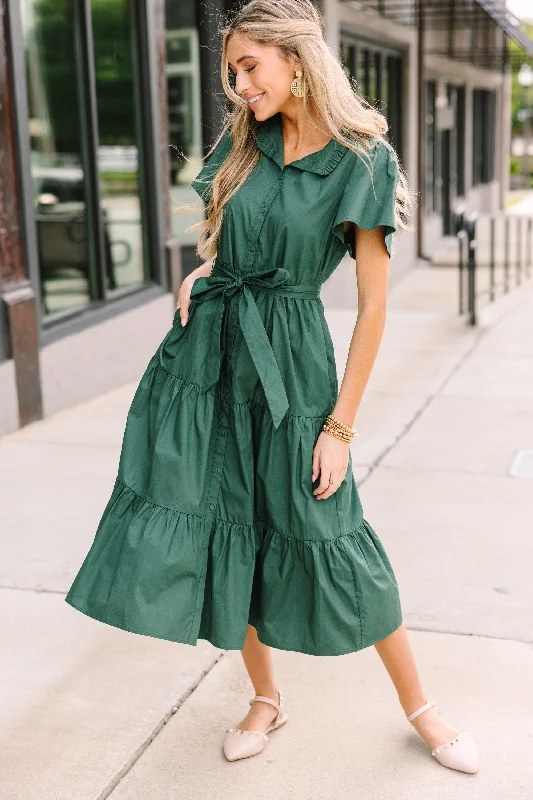 Sugarlips: Get What You Need Emerald Green Tiered Midi Dress Eclectic Style Wardrobe