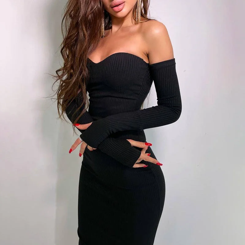 Aimee Strapless Knitted Midi Dress Daily Deals