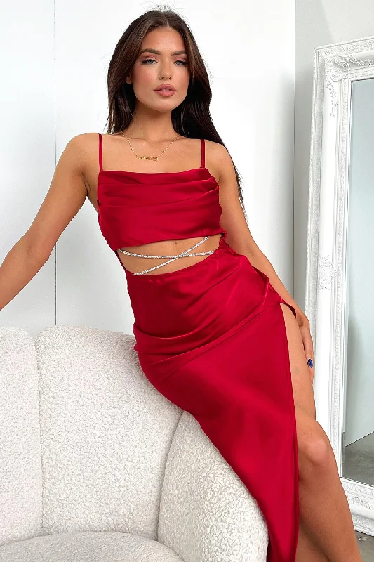 Kamdyn Midi Dress - Red Luxe Women's Apparel