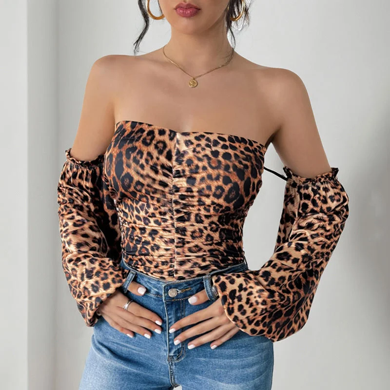 IKEARLAX New 2025  new leopard print sexy slim jumpsuit  retro leopard print sweet and spicy style jumpsuit Cool Prices