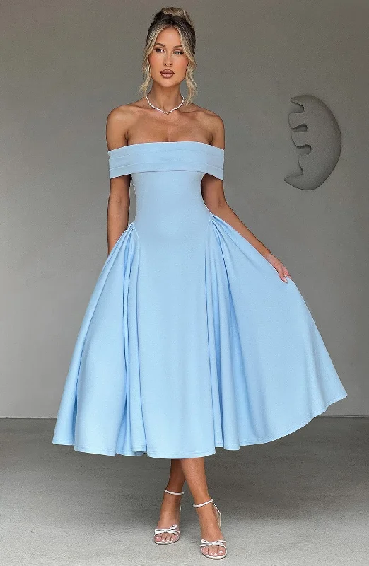 Miranda Midi Dress - Blue Early Access To Art Deco Styles Sale