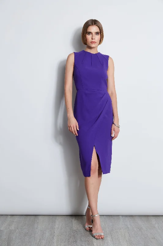 Dart Neck Faux Wrap Dress Contemporary Elegance