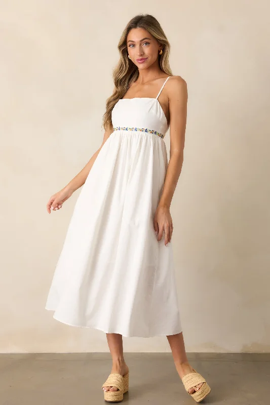 MINKPINK Elini Ivory Embroidered Midi Dress Limited Stock, Big Discounts