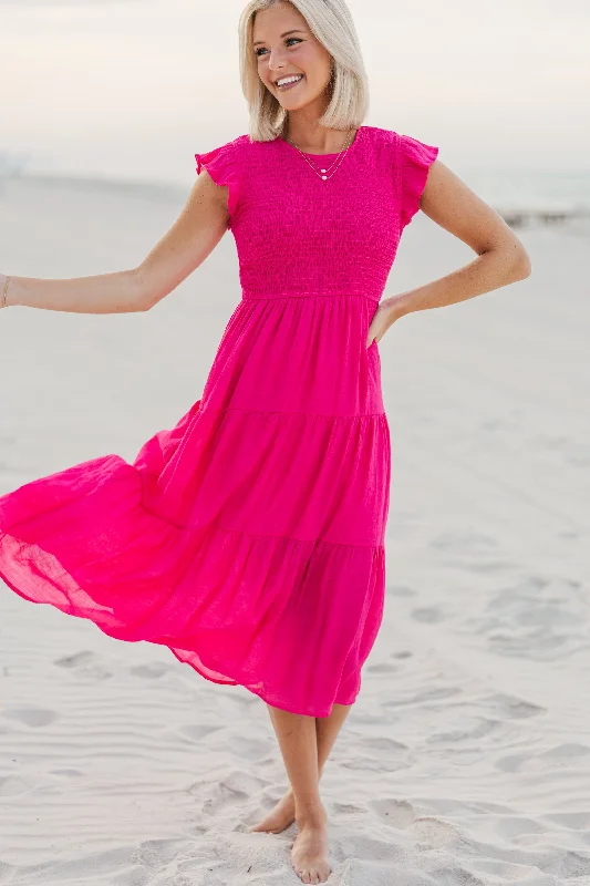 Learn From The Best Fuchsia Pink Smocked Dress Save On Inspired Styles